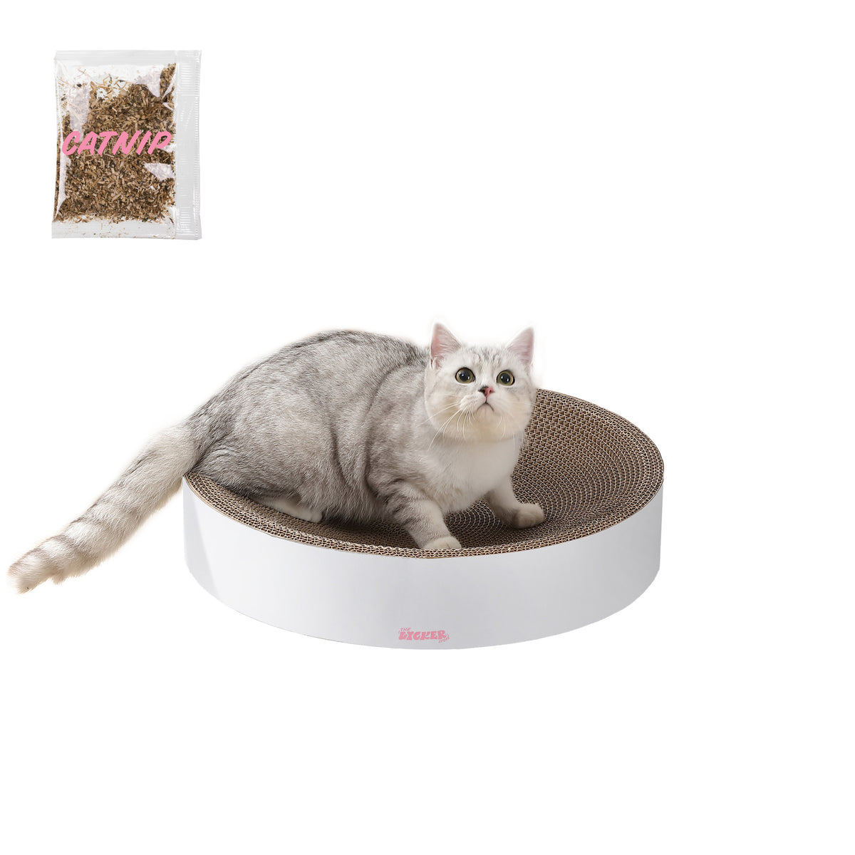 Santu 20.13" Modern Cardboard Round Bowl Cat Scratcher with Catnip