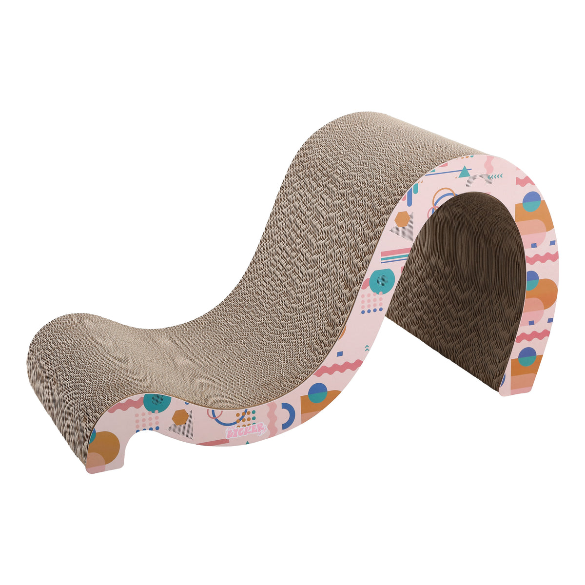 Kuna 27" Modern Cardboard Double-Sided Wave Cat Scratcher with Catnip