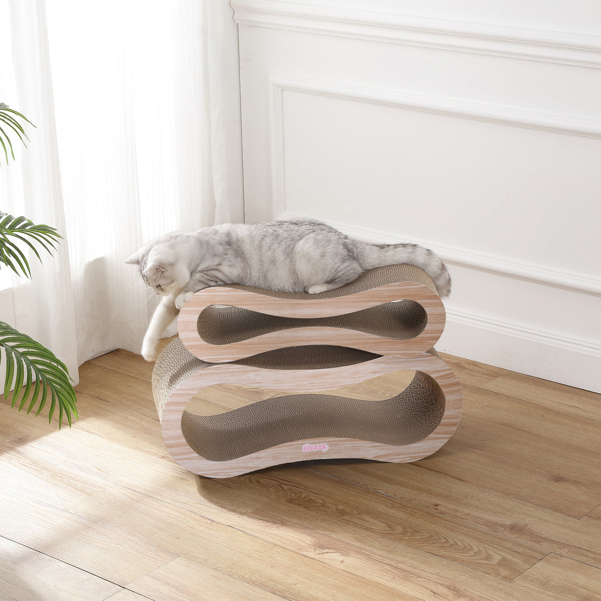 Surbhi 26" Modern Cardboard Infinity 2-in-1 Lounge Bed Cat Scratcher with Catnip