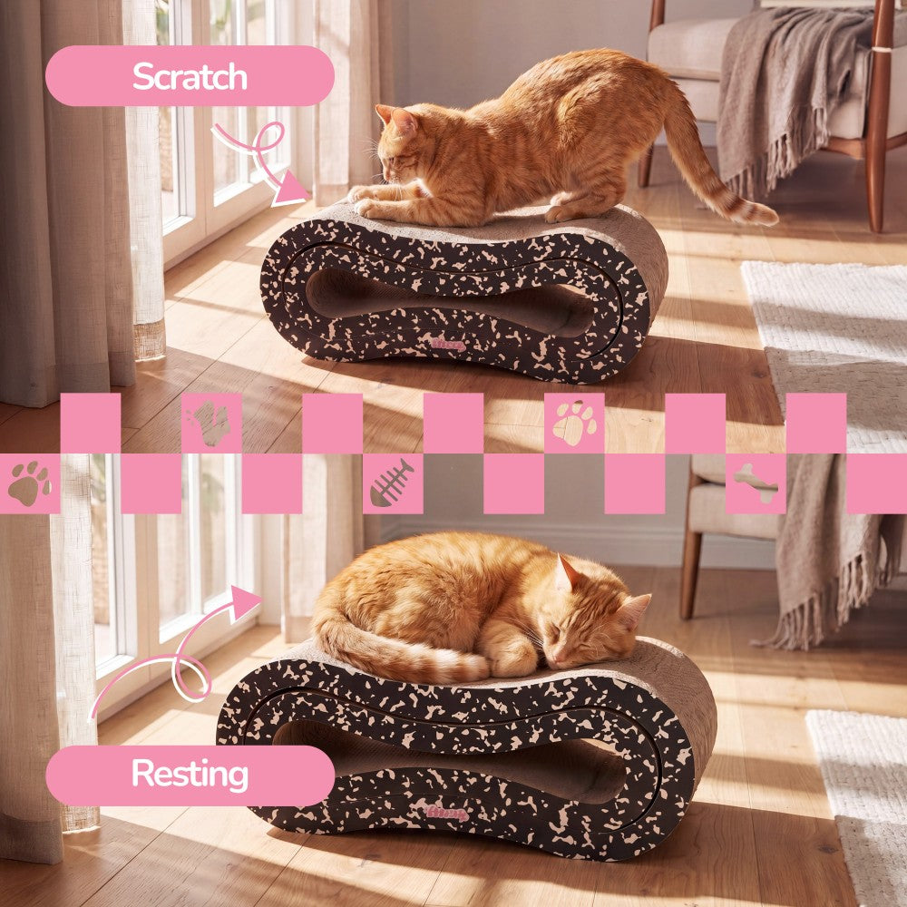 Surbhi 26" Modern Cardboard Infinity 2-in-1 Lounge Bed Cat Scratcher with Catnip