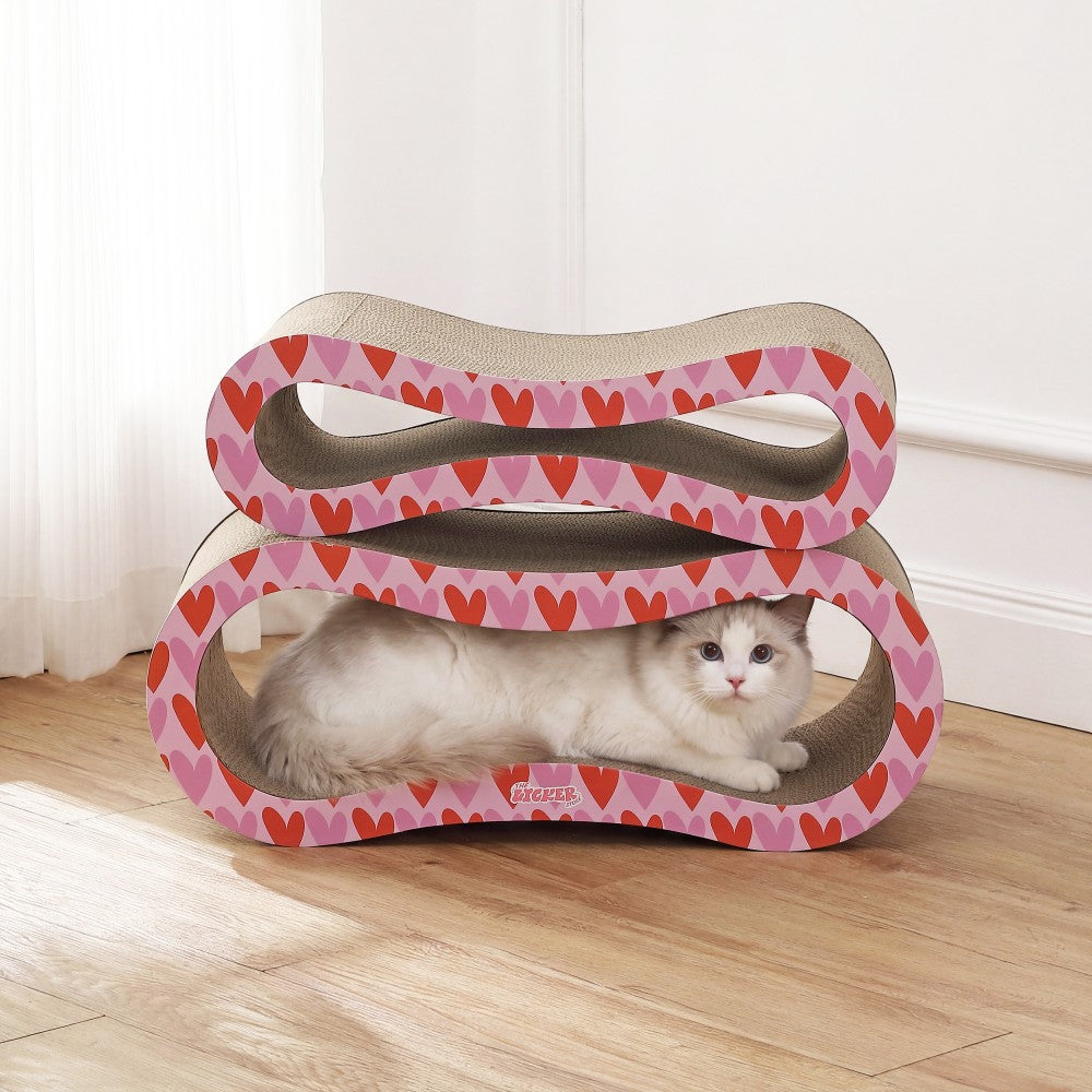 Surbhi 26" Modern Cardboard Infinity 2-in-1 Lounge Bed Cat Scratcher with Catnip