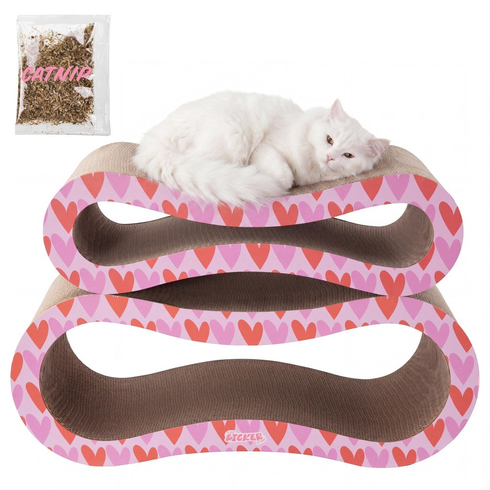 Surbhi 26" Modern Cardboard Infinity 2-in-1 Lounge Bed Cat Scratcher with Catnip