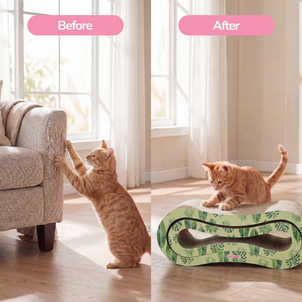 Surbhi 26" Modern Cardboard Infinity 2-in-1 Lounge Bed Cat Scratcher with Catnip