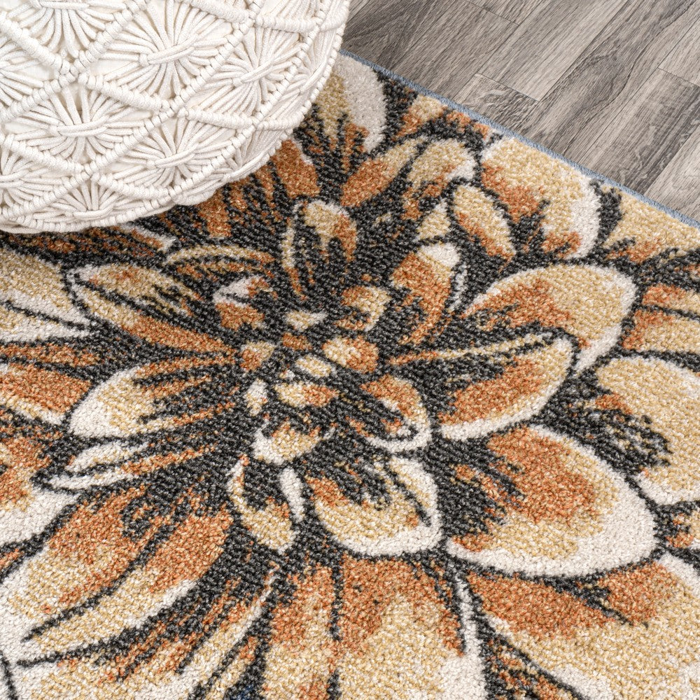 Ramiro modern Botanical Flower Area Rug