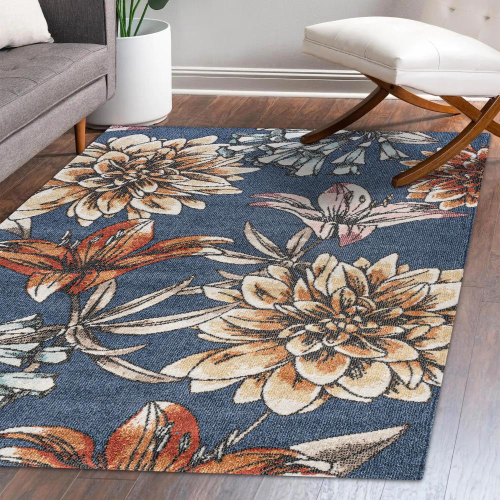 Ramiro modern Botanical Flower Area Rug