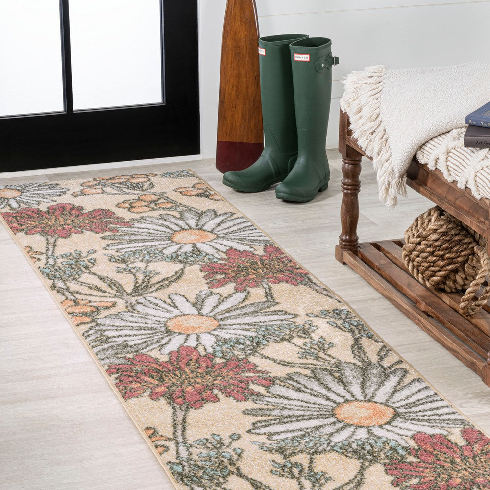 Doz Modern Botanical Wildflower Area Rug
