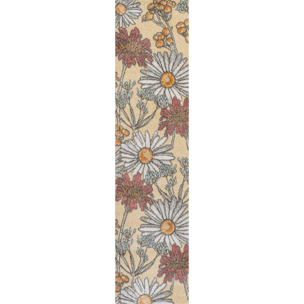 Doz Modern Botanical Wildflower Area Rug