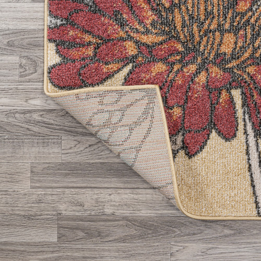 Doz Modern Botanical Wildflower Area Rug