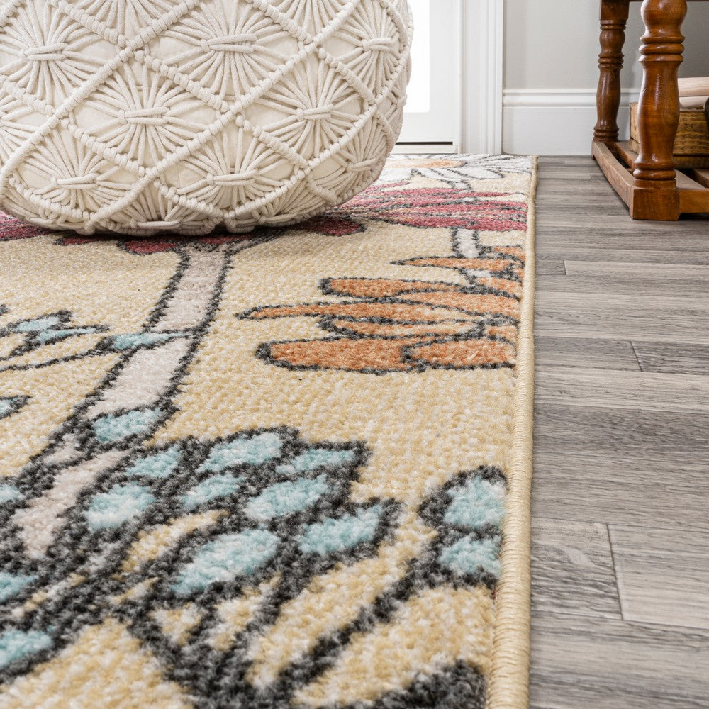 Doz Modern Botanical Wildflower Area Rug