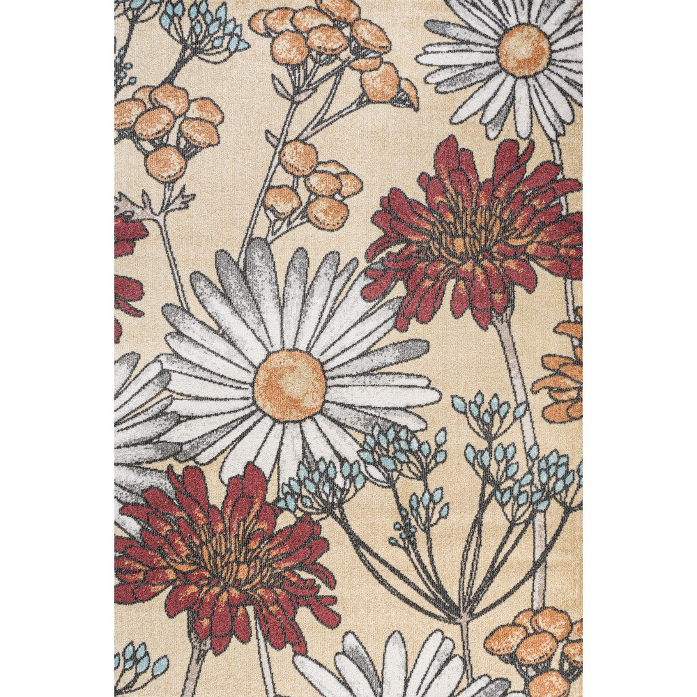 Doz Modern Botanical Wildflower Area Rug