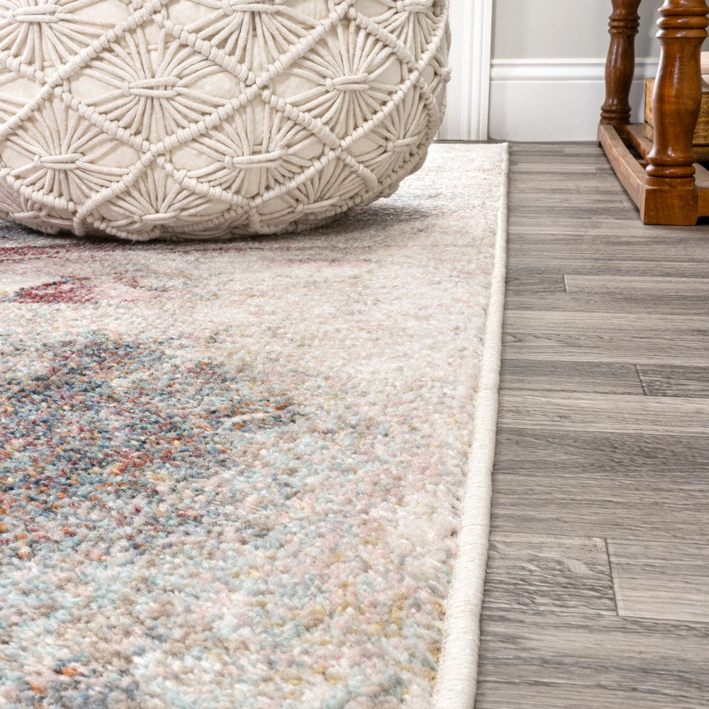 Trello Modern Abstract Muted Flowers Area Rug