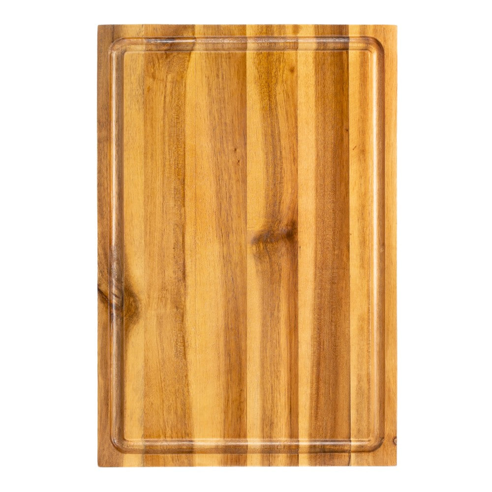 Nuvora Handcrafted Acacia Wood Grain Thick Reversible Cutting Board with Juice Grooves