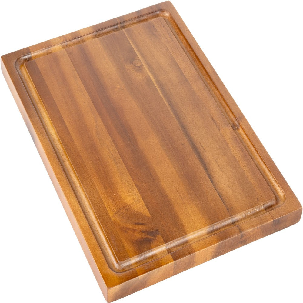 Nuvora Handcrafted Acacia Wood Grain Thick Reversible Cutting Board with Juice Grooves