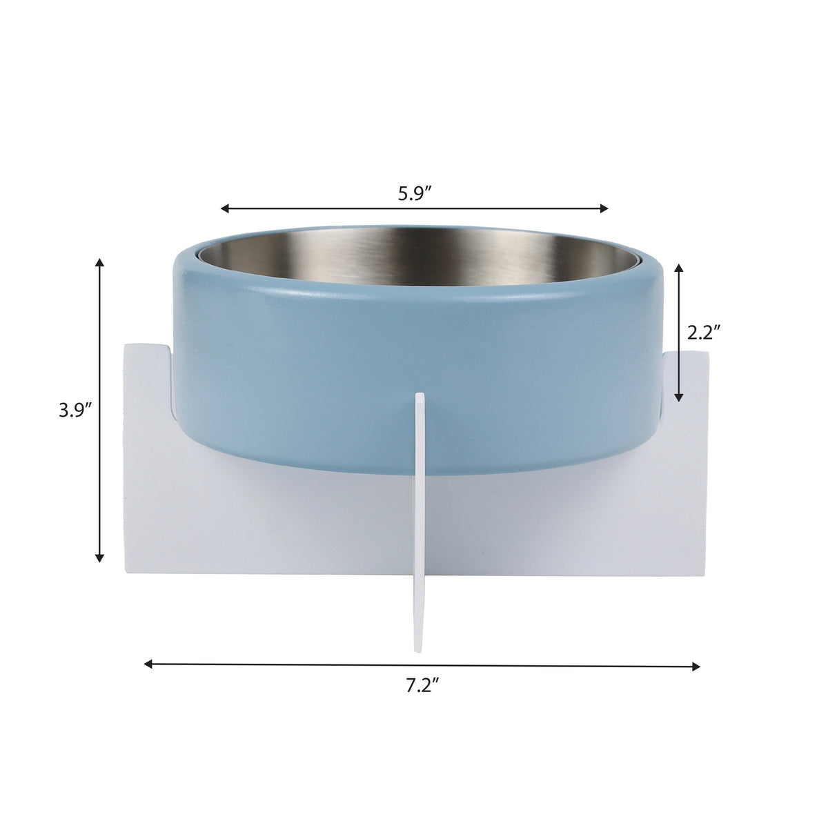 LeafLick Small/Medium Concrete and Stainless Steel Bowl 16oz (2 Cups) with Metal Stand Pet Feeder
