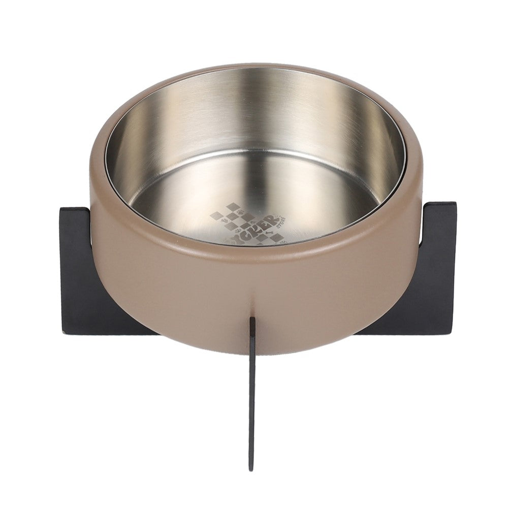 LeafLick Small/Medium Concrete and Stainless Steel Bowl 16oz (2 Cups) with Metal Stand Pet Feeder