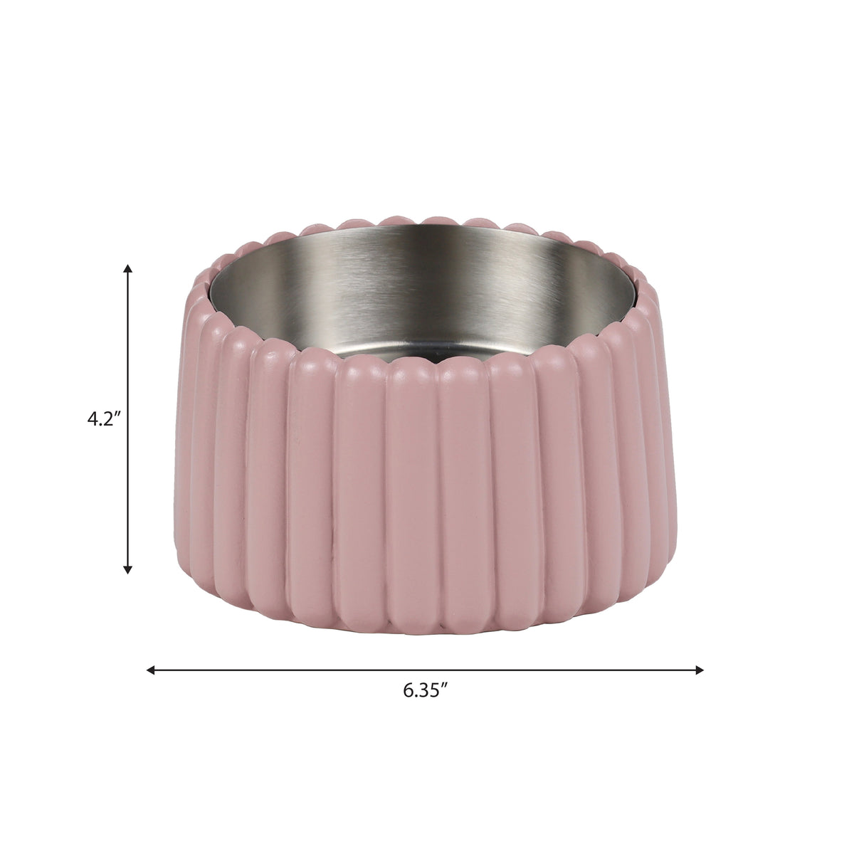 RiverTail Ridge Small/Medium Slanted Concrete and Stainless Steel Bowl 16oz (2 Cups) Pet Feeder