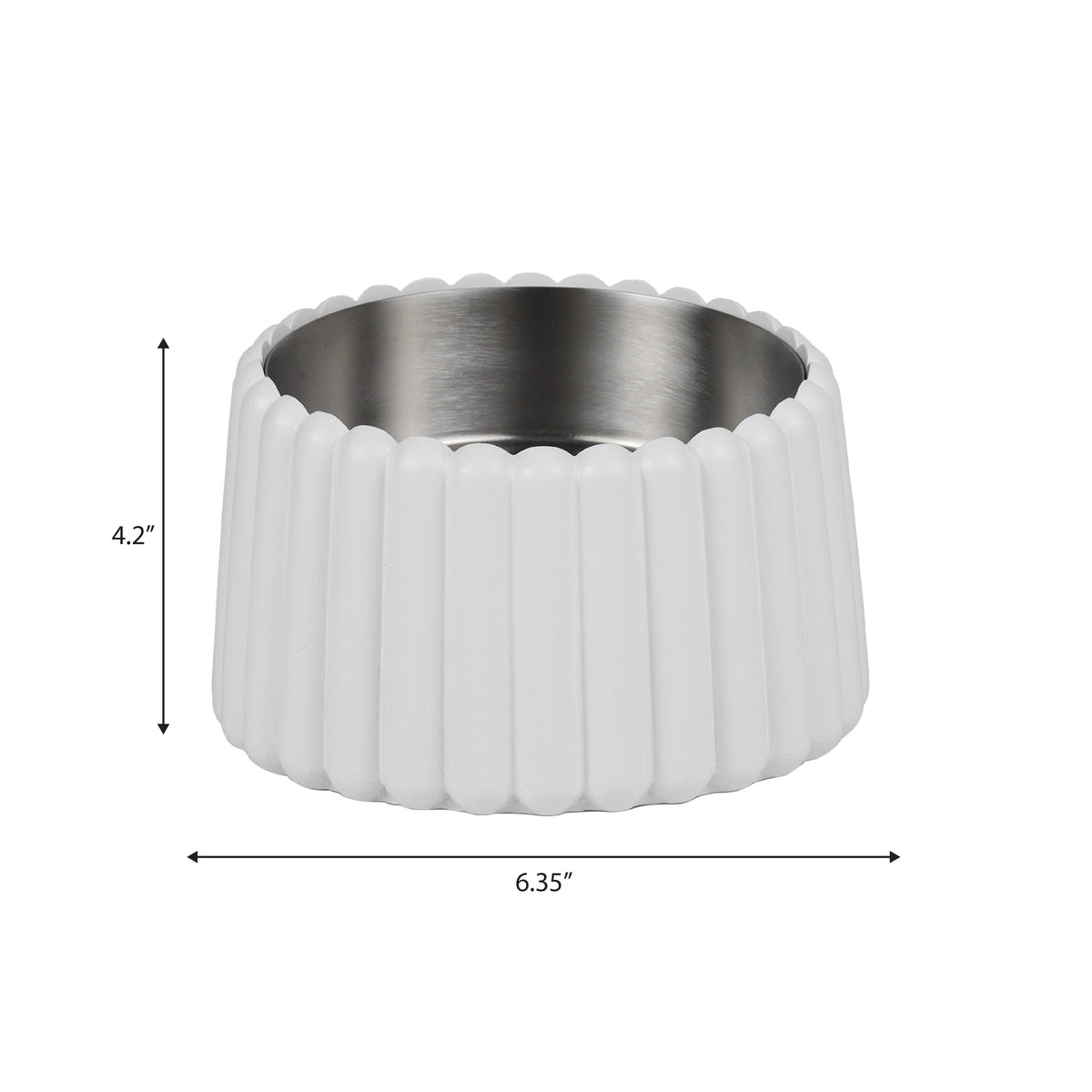 RiverTail Ridge Small/Medium Slanted Concrete and Stainless Steel Bowl 16oz (2 Cups) Pet Feeder