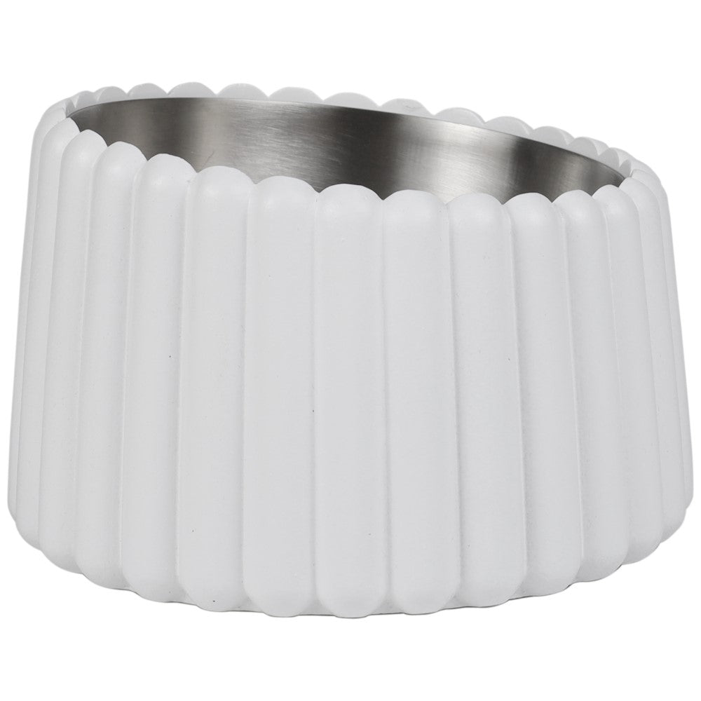 RiverTail Ridge Small/Medium Slanted Concrete and Stainless Steel Bowl 16oz (2 Cups) Pet Feeder