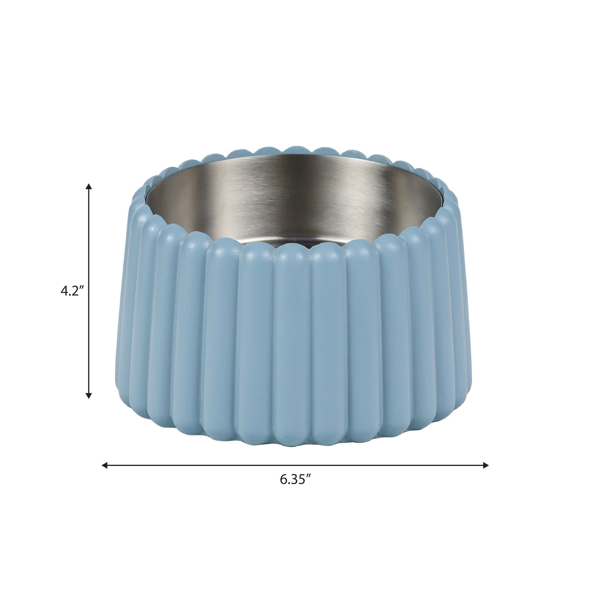 RiverTail Ridge Small/Medium Slanted Concrete and Stainless Steel Bowl 16oz (2 Cups) Pet Feeder