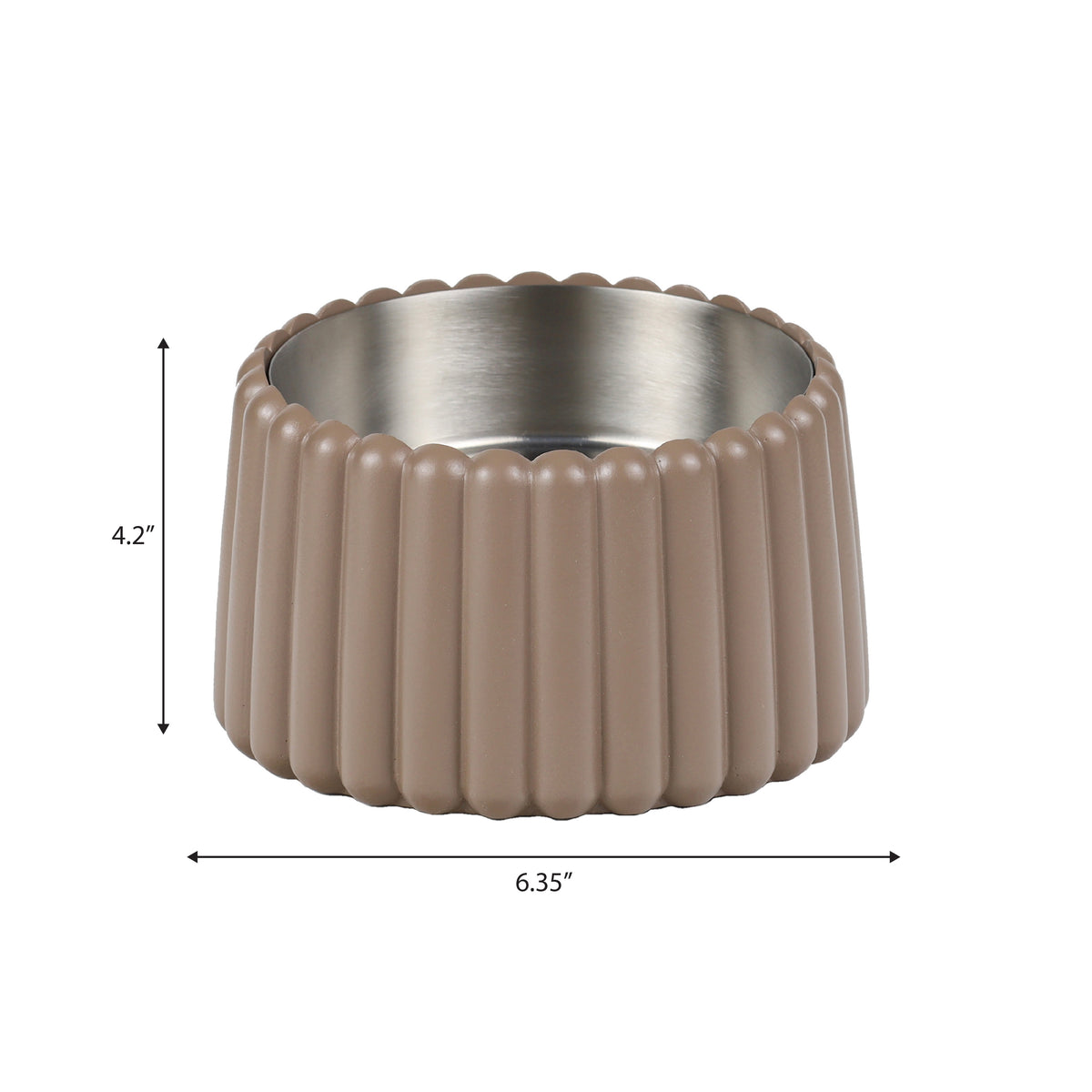 RiverTail Ridge Small/Medium Slanted Concrete and Stainless Steel Bowl 16oz (2 Cups) Pet Feeder