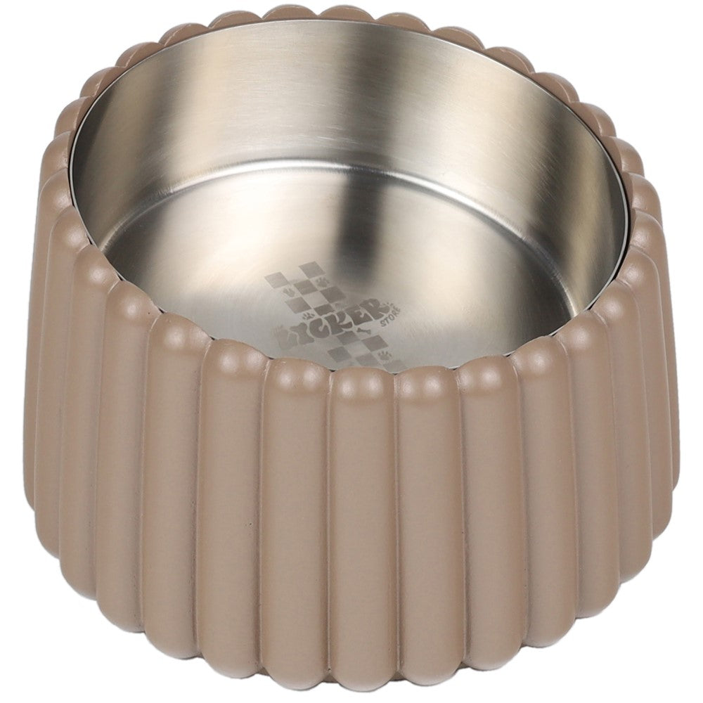 RiverTail Ridge Small/Medium Slanted Concrete and Stainless Steel Bowl 16oz (2 Cups) Pet Feeder