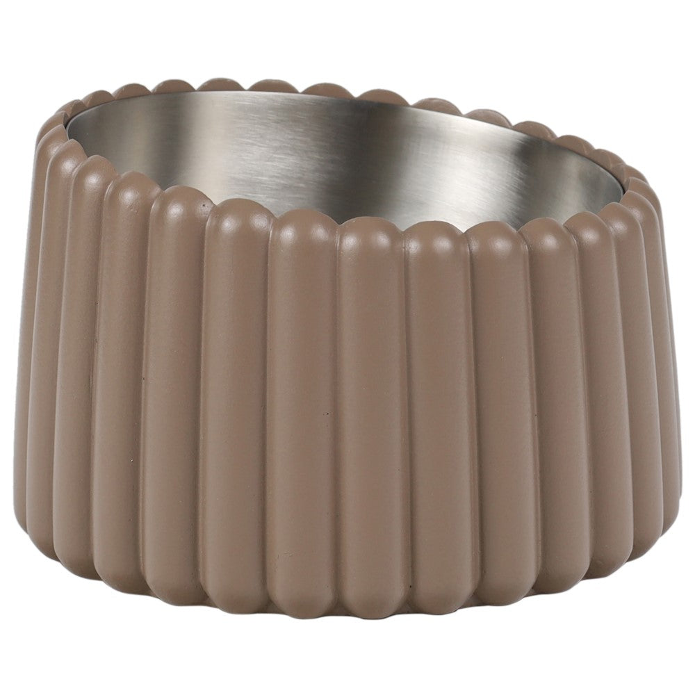 RiverTail Ridge Small/Medium Slanted Concrete and Stainless Steel Bowl 16oz (2 Cups) Pet Feeder