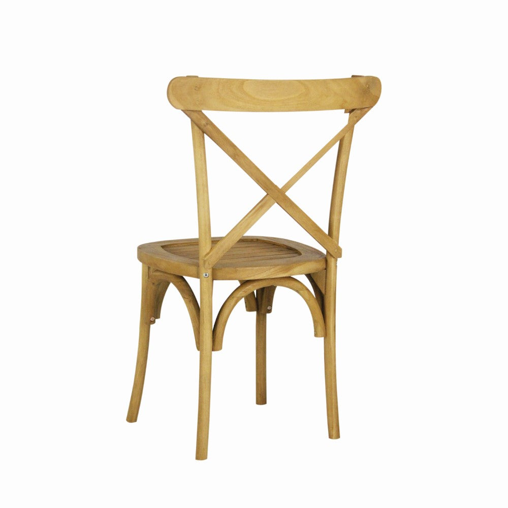 Ricky Classic Traditional X-Back Wood Outdoor Dining Chair Set 2