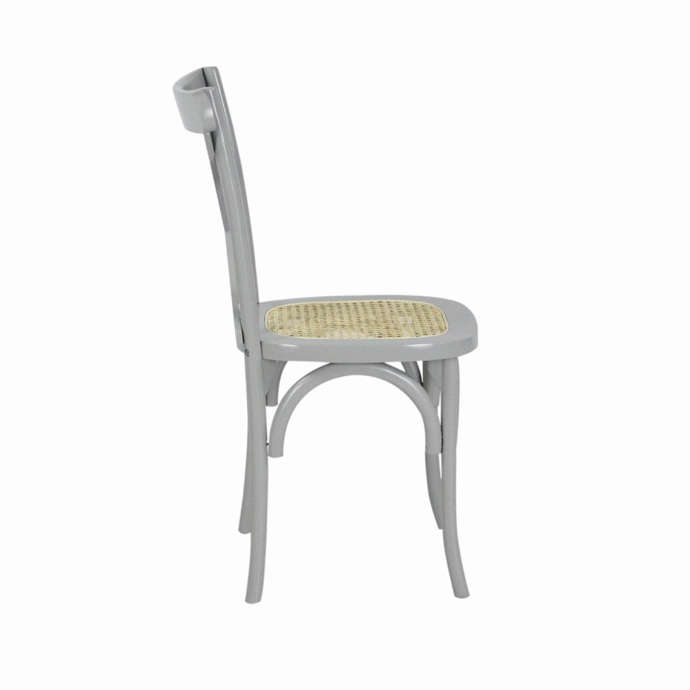 Seeta Classic Traditional X-Back Wood Rattan Dining Chair Set 2