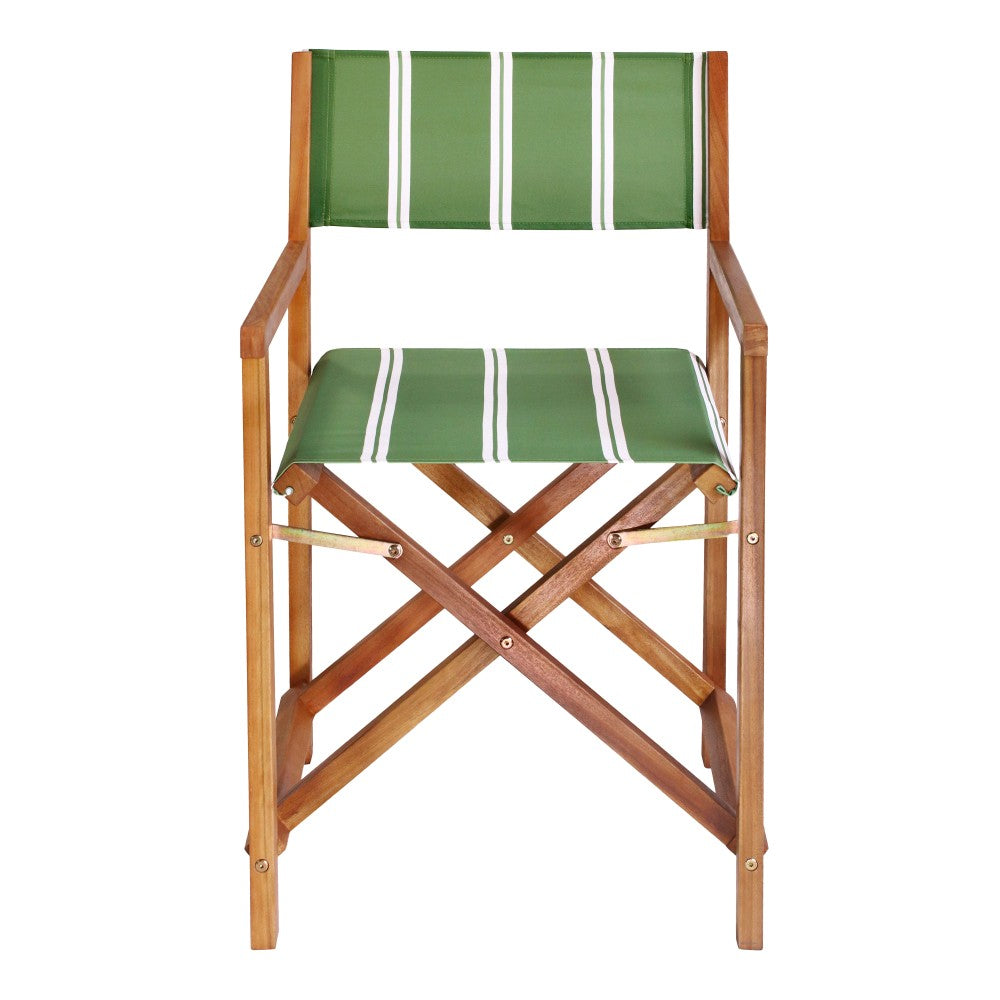 Naterra Classic Vintage Outdoor Acacia Wood Folding Director Chair with Canvas Seat