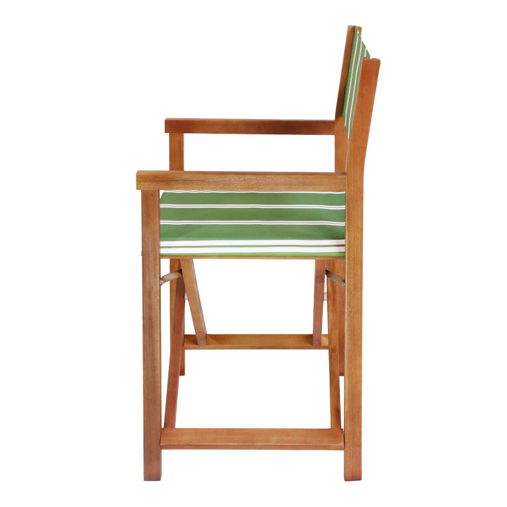 Naterra Classic Vintage Outdoor Acacia Wood Folding Director Chair with Canvas Seat