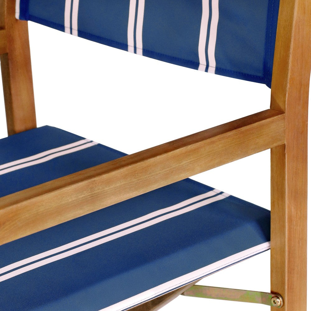 Naterra Classic Vintage Outdoor Acacia Wood Folding Director Chair with Canvas Seat