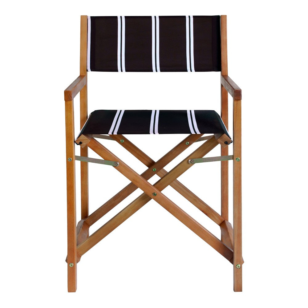 Naterra Classic Vintage Outdoor Acacia Wood Folding Director Chair with Canvas Seat