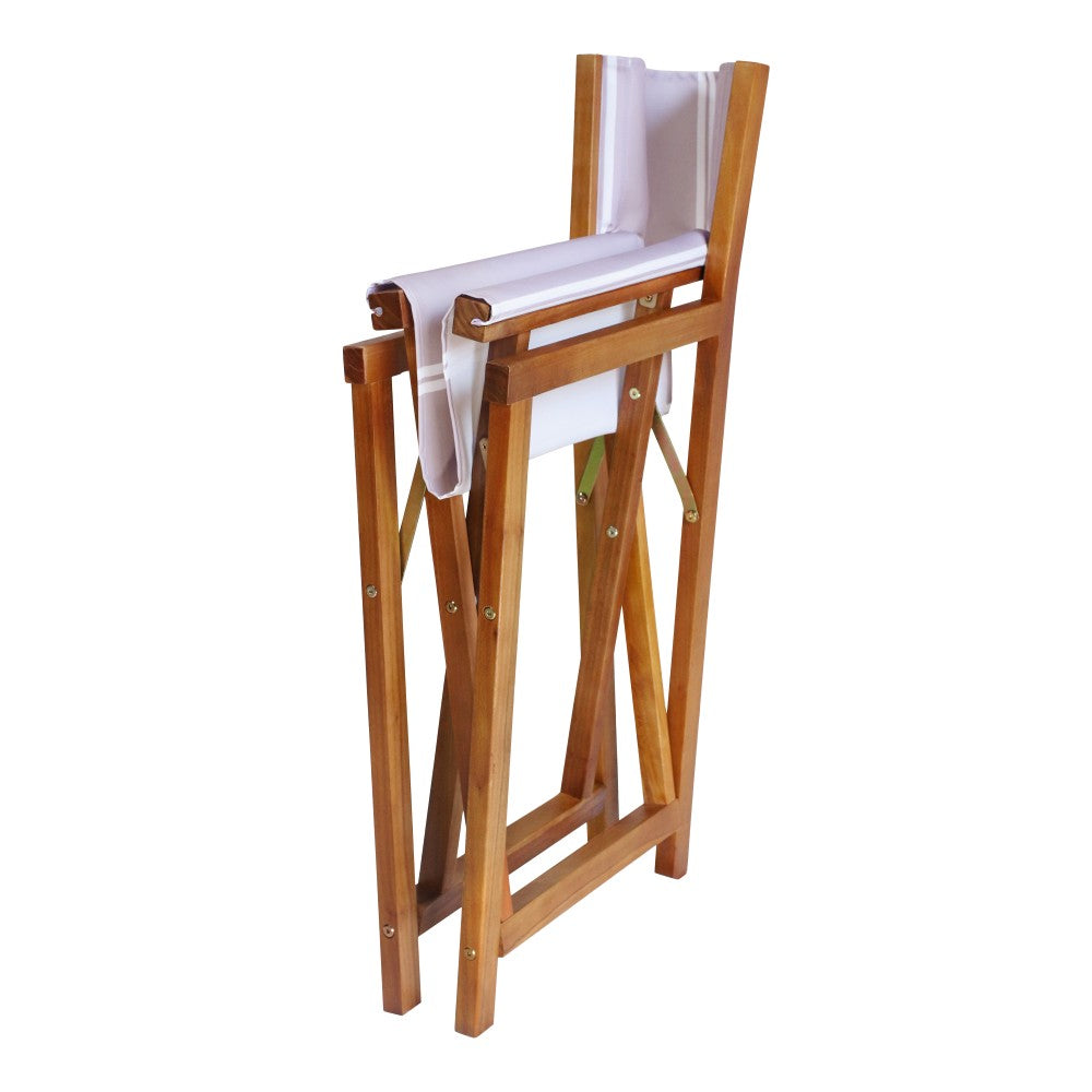 Naterra Classic Vintage Outdoor Acacia Wood Folding Director Chair with Canvas Seat