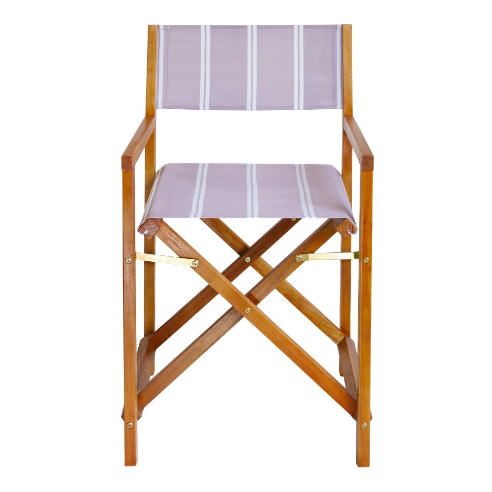 Naterra Classic Vintage Outdoor Acacia Wood Folding Director Chair with Canvas Seat