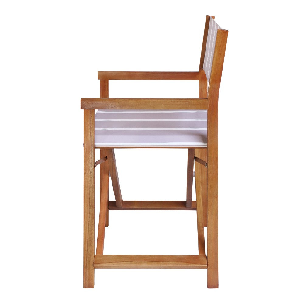 Naterra Classic Vintage Outdoor Acacia Wood Folding Director Chair with Canvas Seat