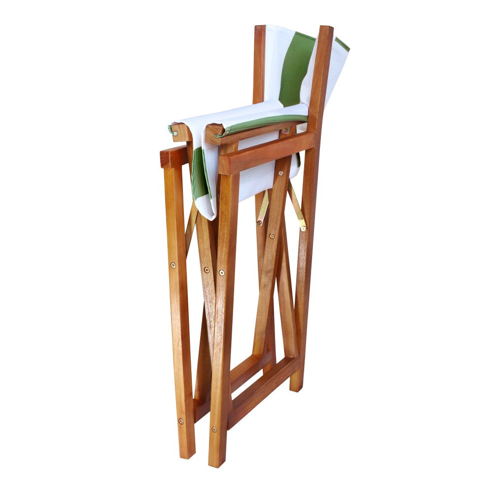 Naterra Classic Vintage Outdoor Acacia Wood Folding Director Chair with Canvas Seat