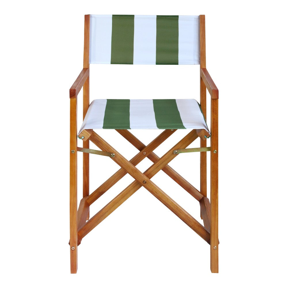 Naterra Classic Vintage Outdoor Acacia Wood Folding Director Chair with Canvas Seat