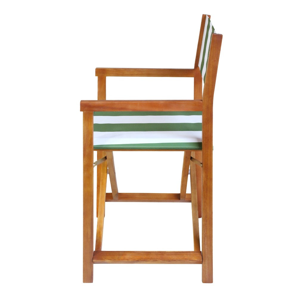 Naterra Classic Vintage Outdoor Acacia Wood Folding Director Chair with Canvas Seat