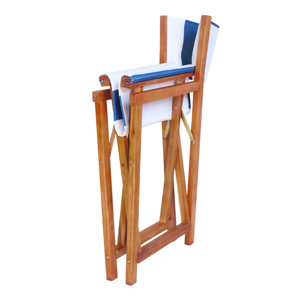 Naterra Classic Vintage Outdoor Acacia Wood Folding Director Chair with Canvas Seat