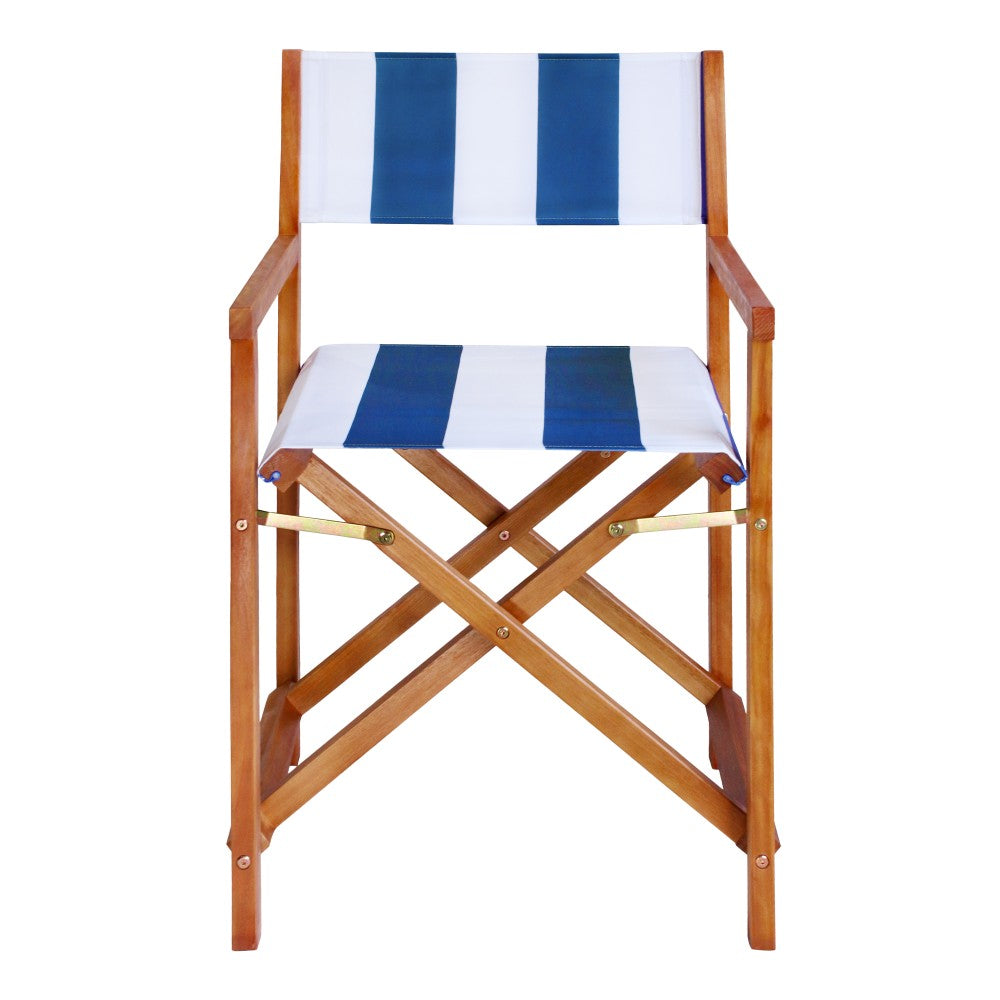 Naterra Classic Vintage Outdoor Acacia Wood Folding Director Chair with Canvas Seat