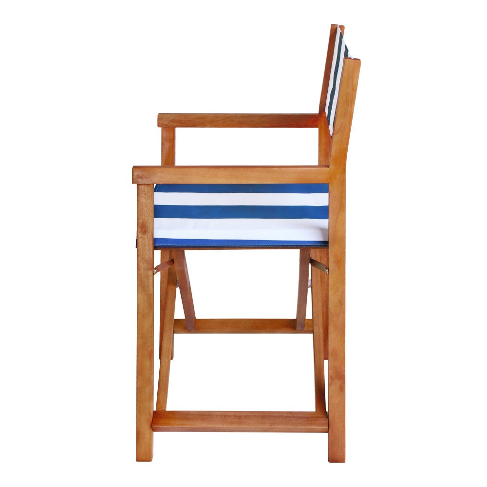 Naterra Classic Vintage Outdoor Acacia Wood Folding Director Chair with Canvas Seat