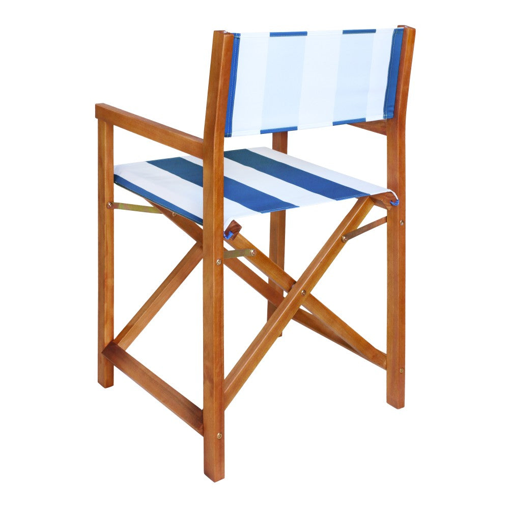Naterra Classic Vintage Outdoor Acacia Wood Folding Director Chair with Canvas Seat