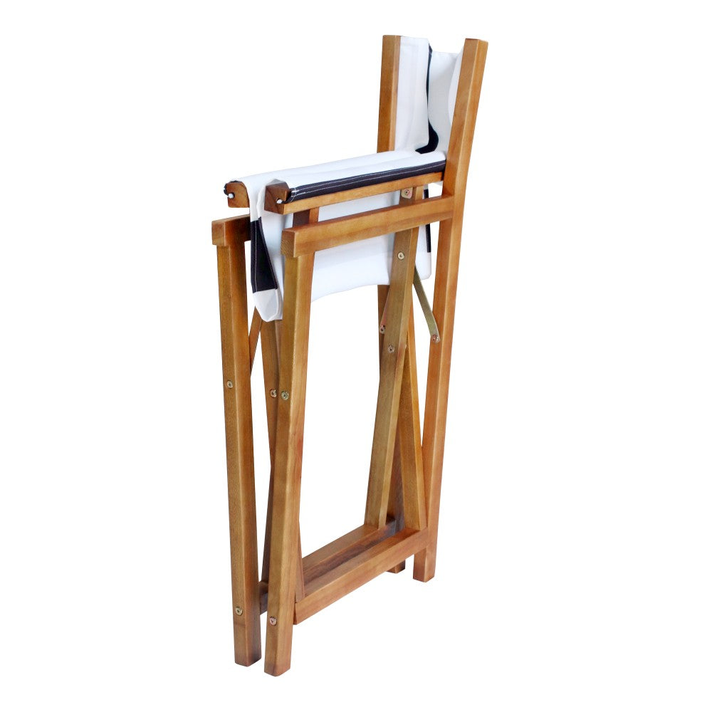 Naterra Classic Vintage Outdoor Acacia Wood Folding Director Chair with Canvas Seat