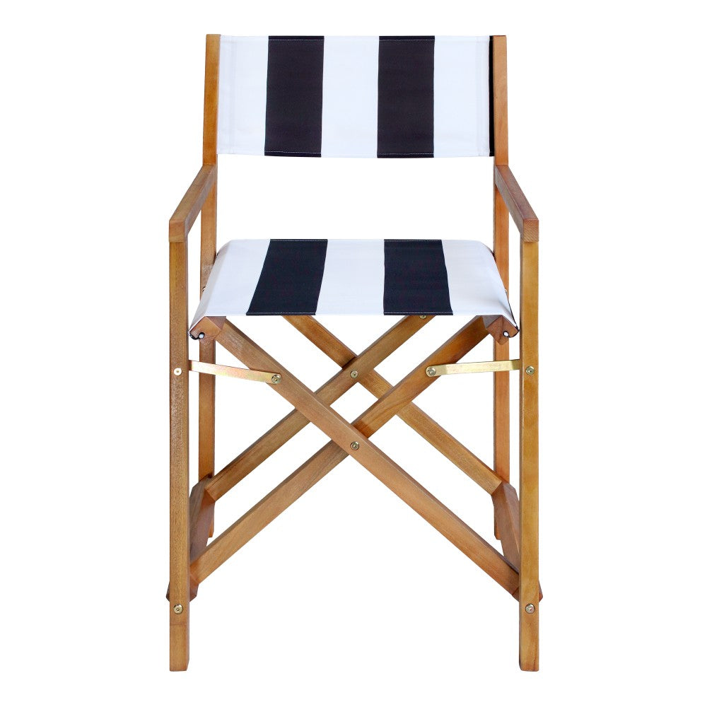 Naterra Classic Vintage Outdoor Acacia Wood Folding Director Chair with Canvas Seat