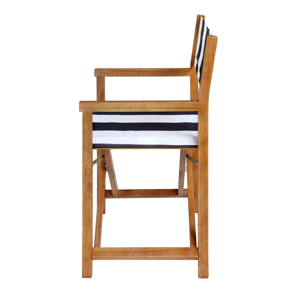 Naterra Classic Vintage Outdoor Acacia Wood Folding Director Chair with Canvas Seat