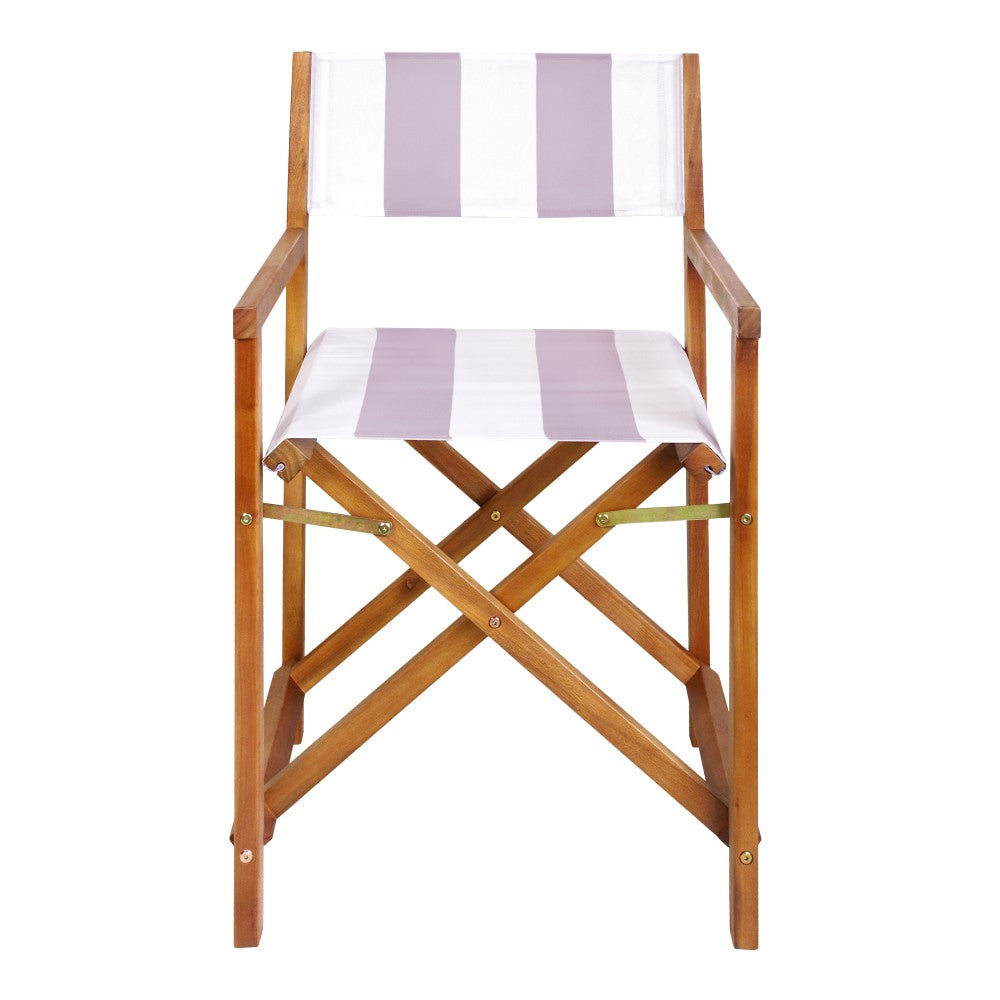 Naterra Classic Vintage Outdoor Acacia Wood Folding Director Chair with Canvas Seat