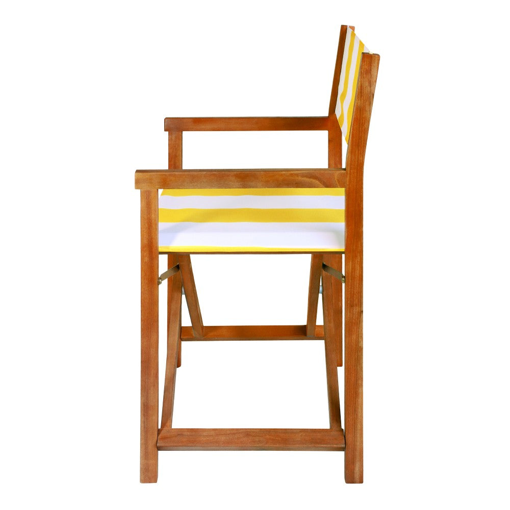Naterra Classic Vintage Outdoor Acacia Wood Folding Director Chair with Canvas Seat
