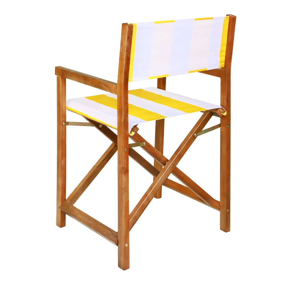 Naterra Classic Vintage Outdoor Acacia Wood Folding Director Chair with Canvas Seat