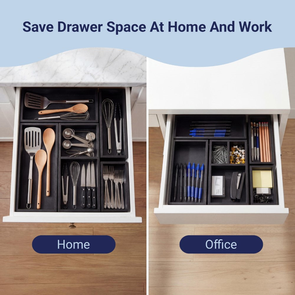 Brindle Handcrafted 5-Piece Multi-Use Individual Bamboo Drawer Organizer Boxes