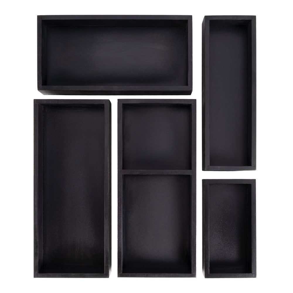 Brindle Handcrafted 5-Piece Multi-Use Individual Bamboo Drawer Organizer Boxes